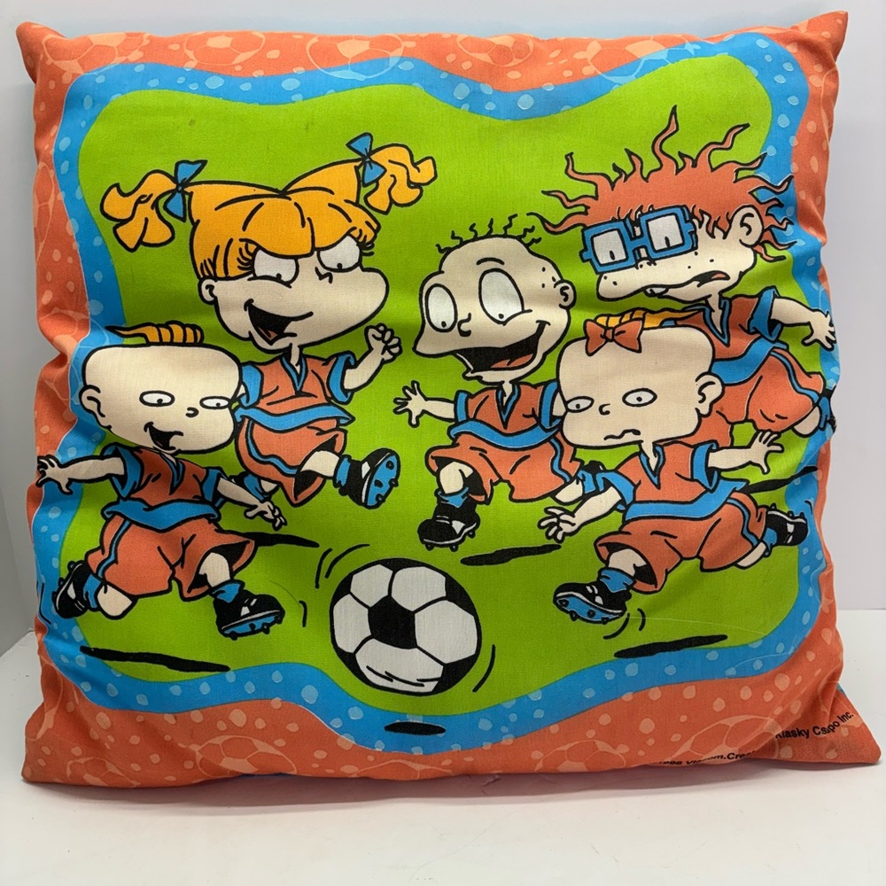 Vintage Rugrats Soccer 1998 Pillow 16 X 16 Cartoon Nickelodeon Kids